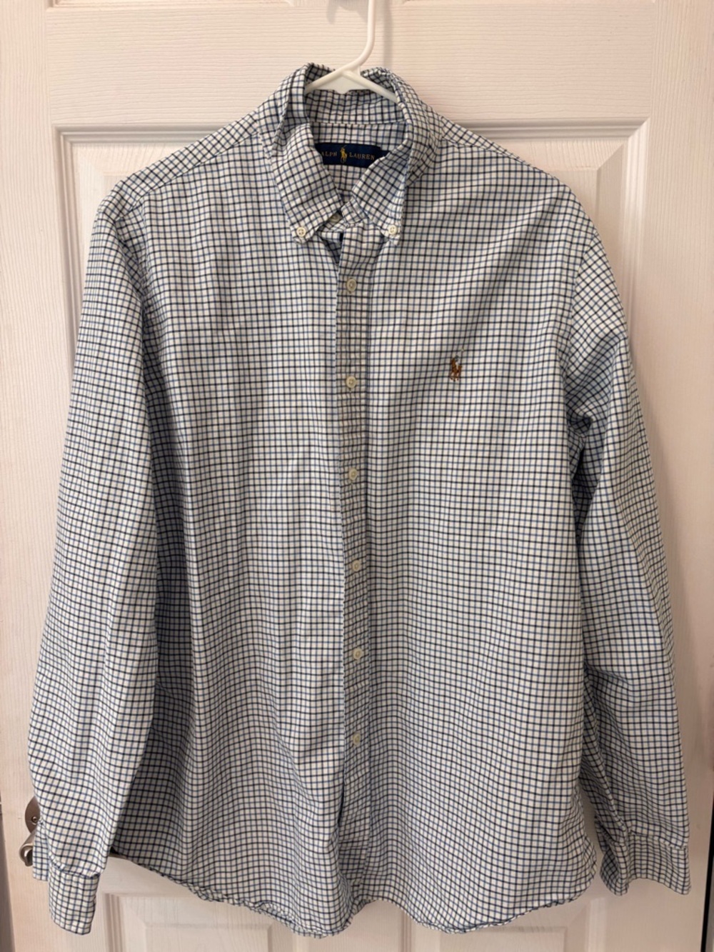 Ralph Lauren Blue‎ & White Checked Button-Down Shirt